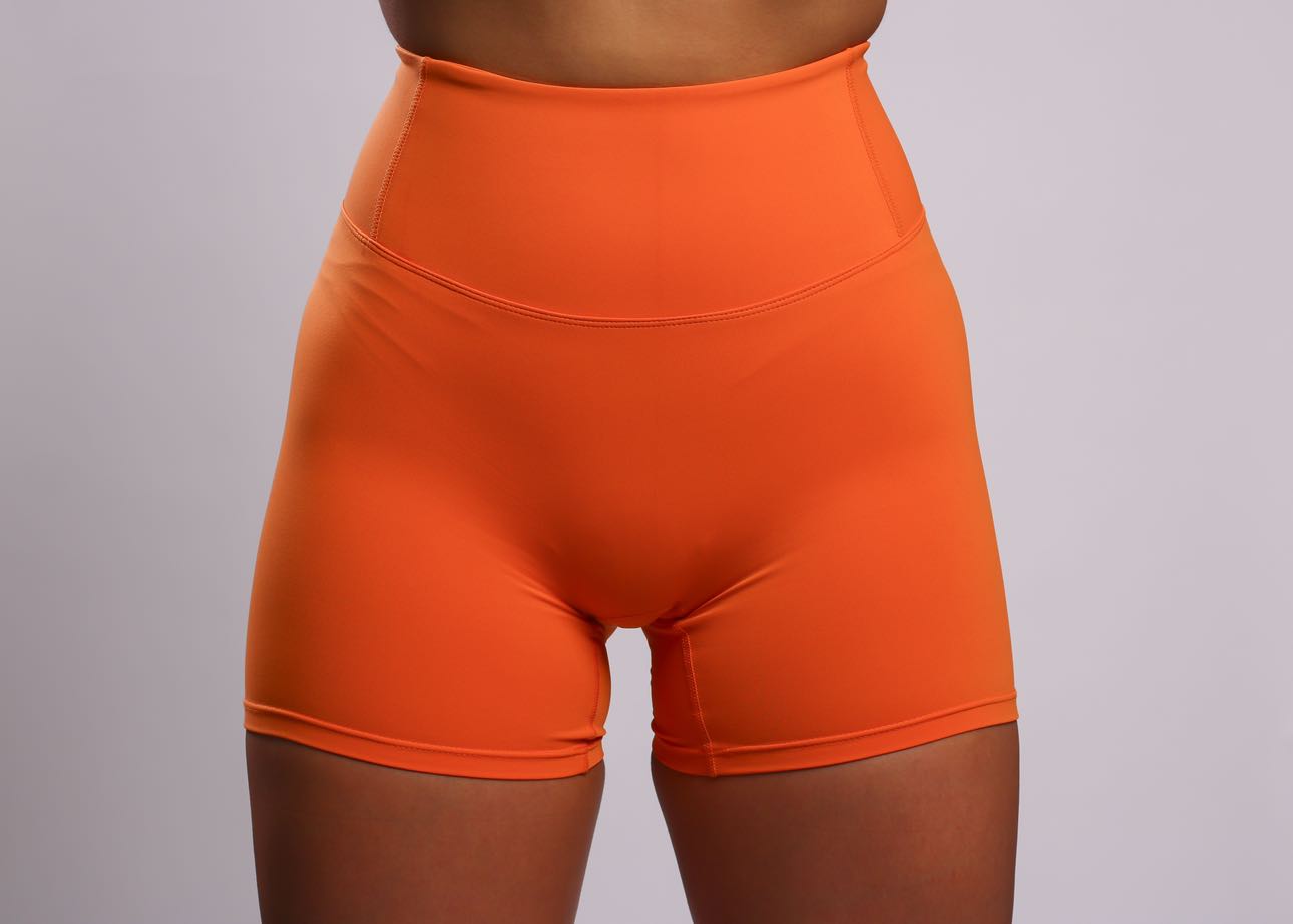 Orange seamless shorts